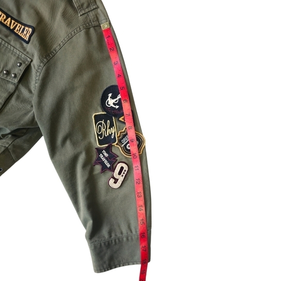 La Chapelle Oversized Grunge Army Green Jacket Size 36 Small - Picture 16 of 16